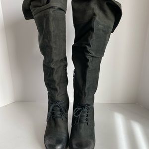 Bronx over the knee, leather and suede slouch boots